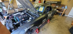 Supercharged NA Mazda Miata engine hood up