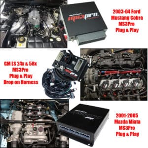 MS3Pro PNP Solutions for Ford Mustang, LS LSx Engines, and Mazda Miatas