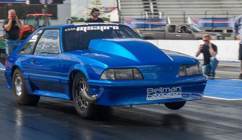 Corey Stephens Nitrous Fox Body Mustang running MS3Pro EFI hanging the front tires