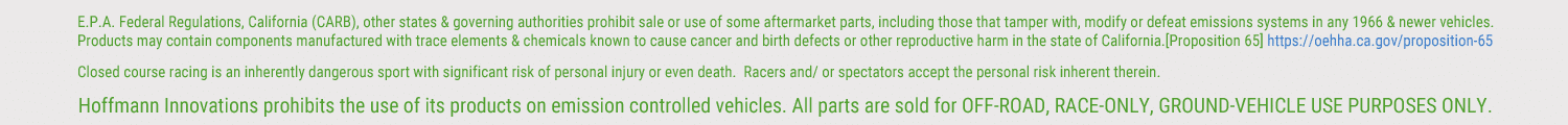 EPA, CARB & Emissions Disclaimer- All ECU's are for race purposes only.  It's your responsibility to remain in compliance with all federal, state, provincial, or other laws that apply to you.