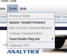 Tools -> Upload / Install Firmware