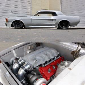 Corruptt Mustang with Ferrari engine running MS3Pro Evo Engine Management System - body shop being prepped for paint