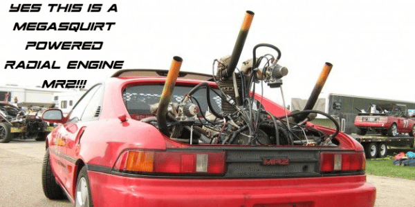 Radial Airplane Engine in an Toyota MR2 controlled by MegaSquirt EFI