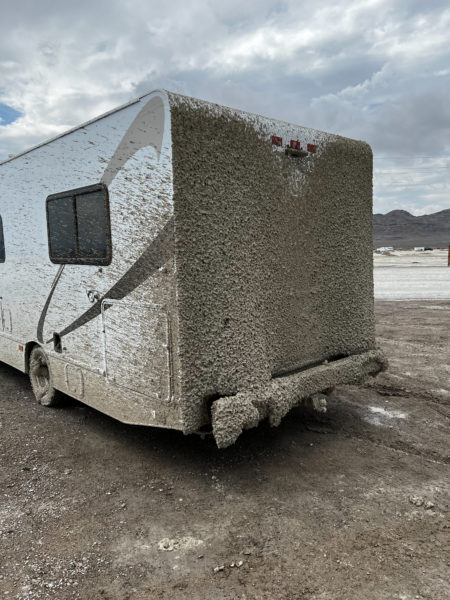 Bonneville Speedway 2022 - Our RV covered in mud